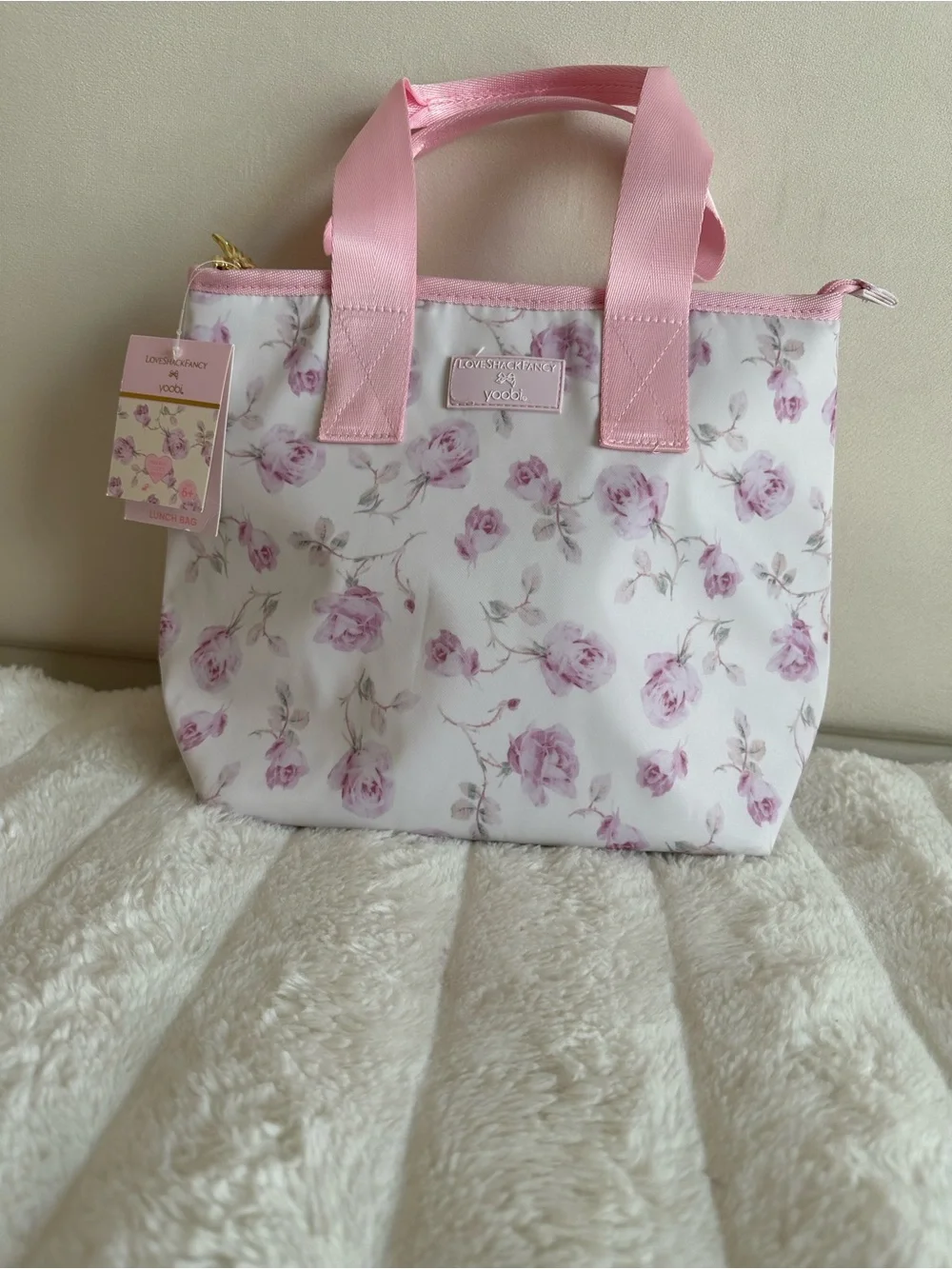 LoveShackFancy Kids Floral Backpack & Lunch Tote Set in Pink and White